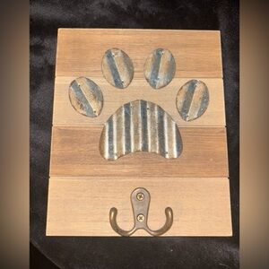Wooden Paw Print Wall Hook
